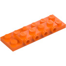 LEGO Orange Plate 2 x 6 x 0.7 with 4 Studs on Side (72132 / 87609)